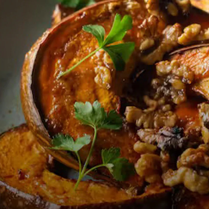 Miso Maple Roasted Pumpkin with Toasted Walnuts