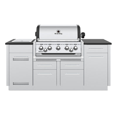Broil King Broil King IMPERIAL S590i Grilling Center w/ Granite Counter Top, Side Burner, Rear Rotisserie Burner, & Rotisserie Kit Built-in Gas Grill