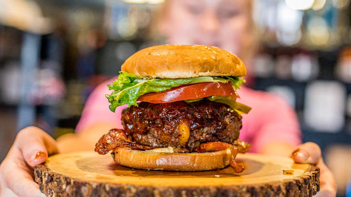 Sauced & Cheese Stuffed Burger