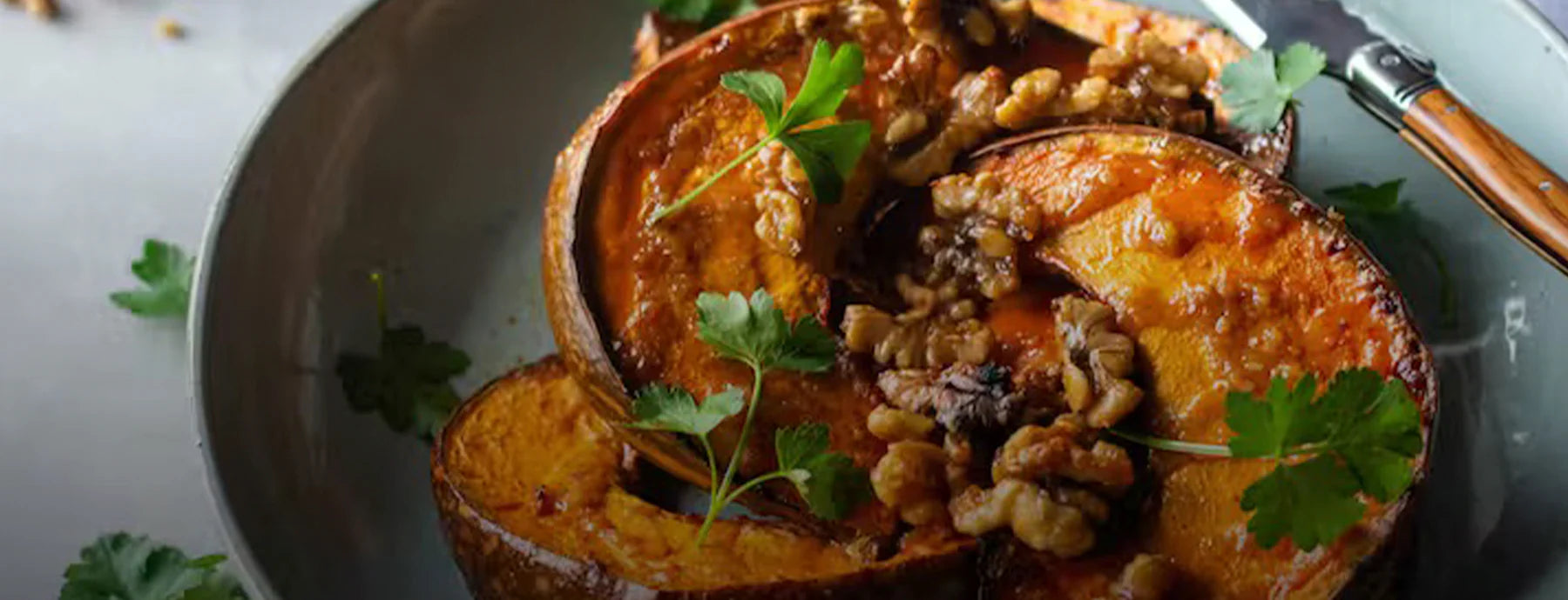 Miso Maple Roasted Pumpkin with Toasted Walnuts