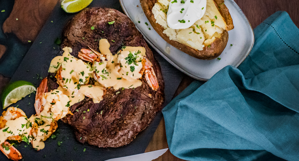 Surf ‘n’ Turf with Creamy Cajun Lime Sauce