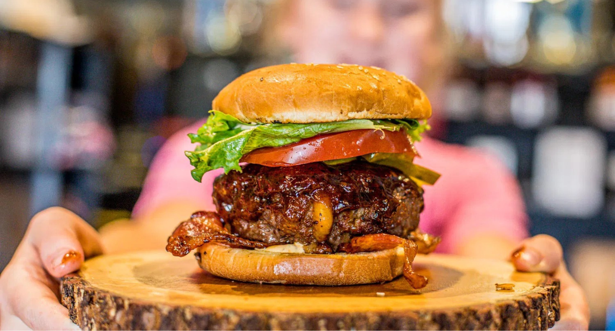 Sauced & Cheese Stuffed Burger