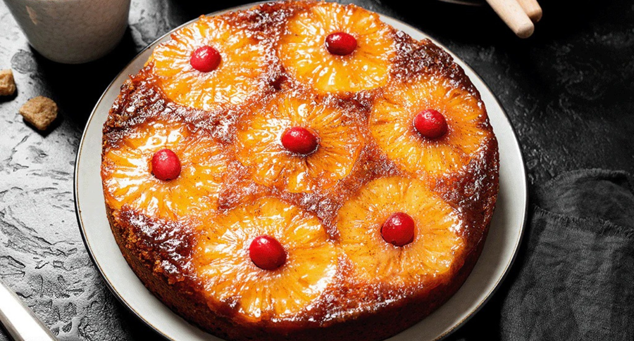 Smoked Pineapple Upside-Down Cake