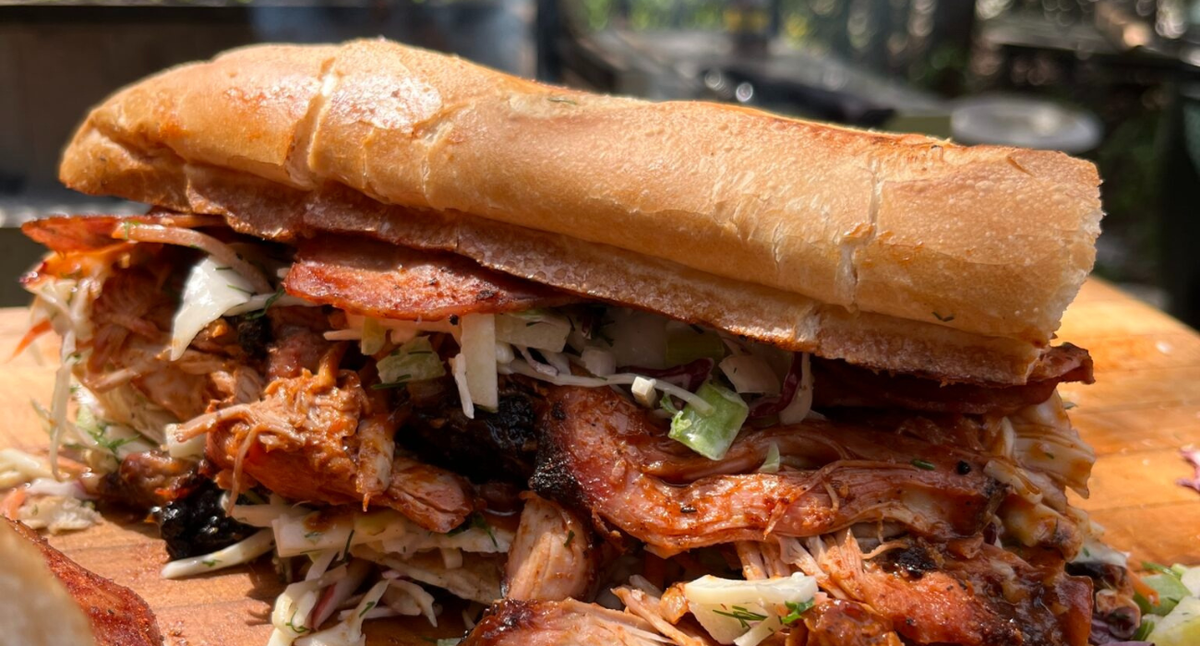 Smoked Chopped Turkey Thigh Sandwich