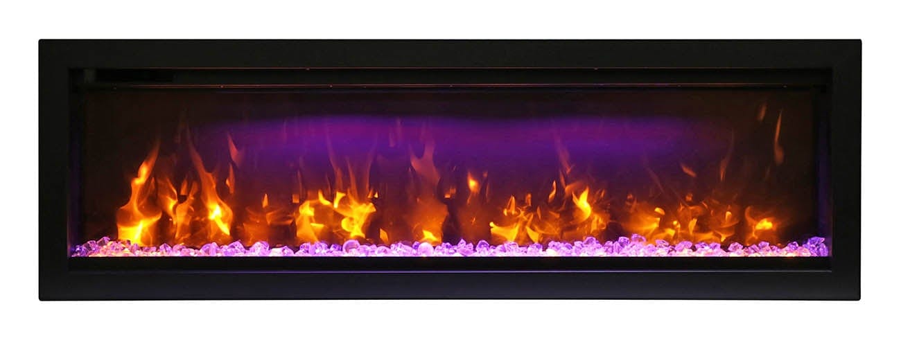 Amantii Amantii 50" Symmetry Clean Face Electric Fireplace Built-In Log & Glass w/ Surround SYM-50 Built-In Electric Fireplace 182849000608