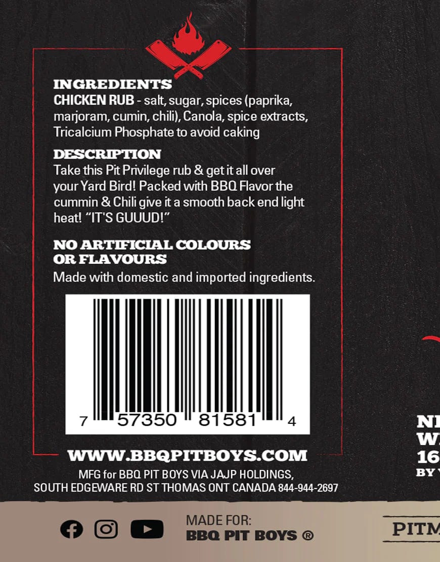 BBQ PIT BOYS BBQ Pit Boys Poultry Powder 16oz. BPPOULTEY Sauce & Rub 628634885079