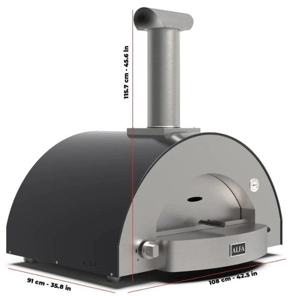 BBQing.com Alfa Classico 4 Pizze Gas Pizza Oven (Ardesia Grey) FXCL-4P-MGRA-U