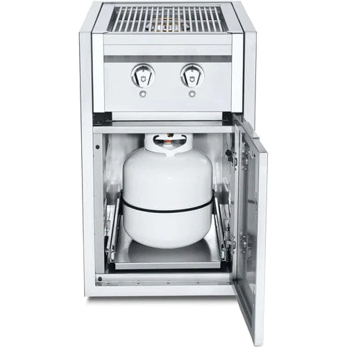 BBQing.com Crown Verity Infinite Built-In Gas Dual Side Burner with Propane Tank Holder and Light Package IBISC-SBLP-PH-LT