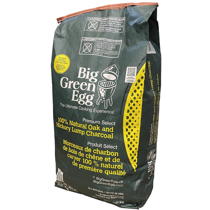 Big Green Egg Big Green Egg 100% Natural Oak and Hickory Lump Charcoal 20 lb Bag 127914 Accessory Charcoal