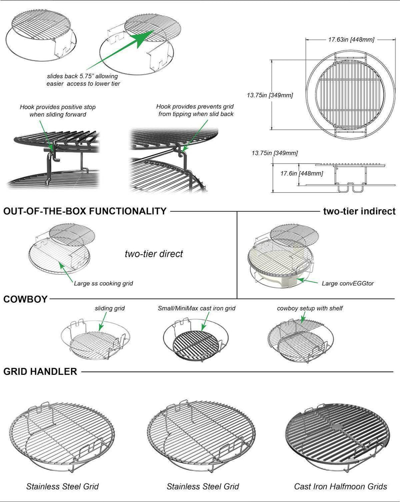 Big Green Egg Big Green Egg - 2 Piece Multi-Level Rack Accessory Grill Rack & Roaster