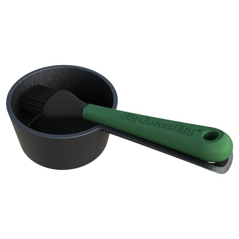 Big Green Egg Green Egg 117663 - Cast Iron Sauce Pot with Basting Brush 117663 Accessory Food Prep Tool