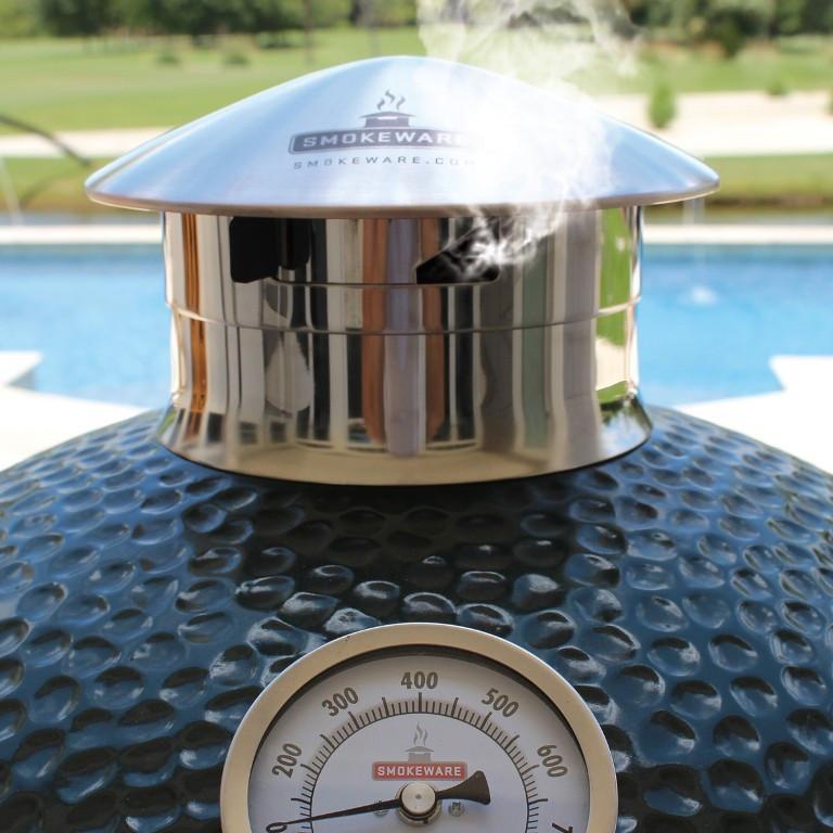Big Green Egg smokeware Big Green Egg Chimney Cap Damper - Stainless SMOKE-101 Part Charcoal BBQ 859186005008