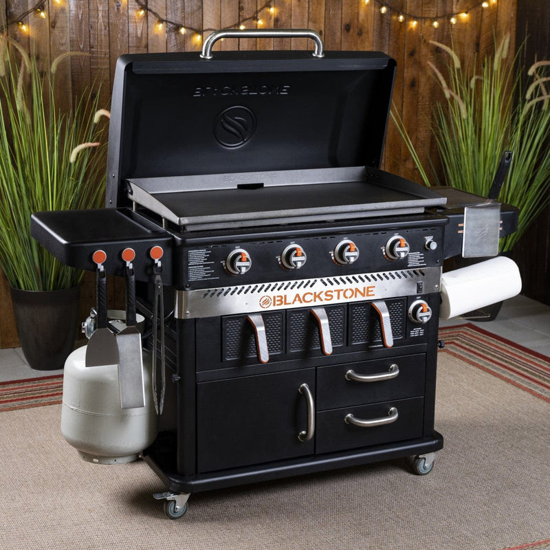 Blackstone Blackstone 36" Griddle Cooking Station with Air Fryer and Warming Drawer 1923 Propane / Black 1923BS Freestanding Gas Griddle 717604019238