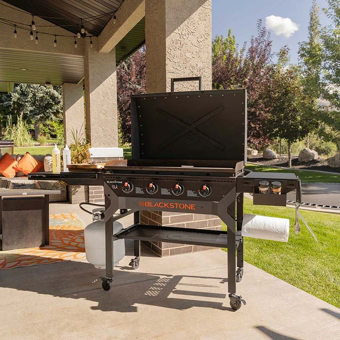 Blackstone Iron Forged 36 Griddle Cooking Station w Hood and Omnivor BBQing