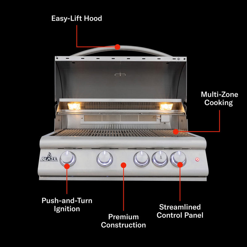 Blaze Blaze Premium LTE+ 4-Burner Gas Grill Built-in Gas Grill