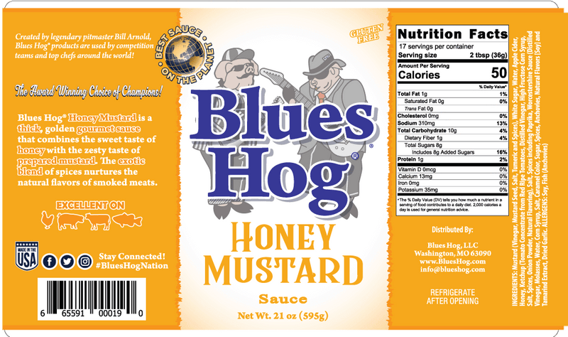 Blues Hog Blues Hog Honey Mustard Sauce Squeeze Bottle (24oz) 70310 Sauce & Rub