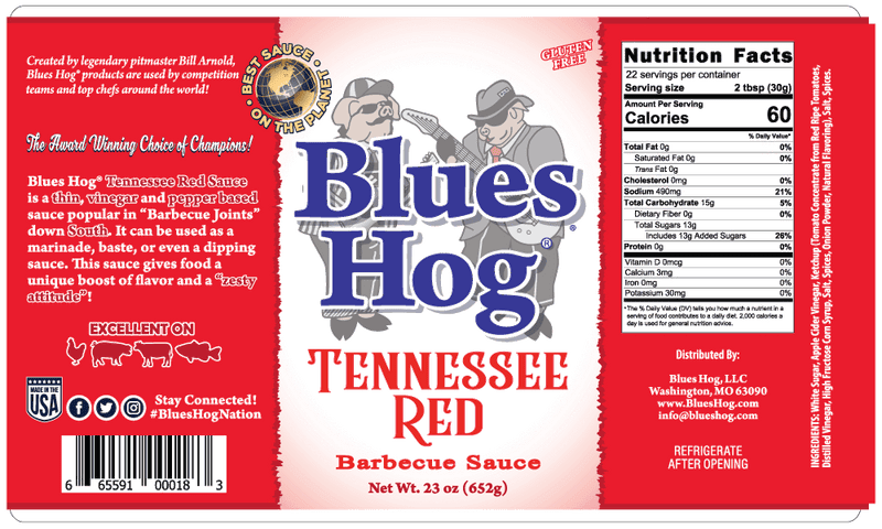 Blues Hog Blues Hog Tennesee Red BBQ Sauce Squeeze Bottle (24oz) 70210 Sauce & Rub