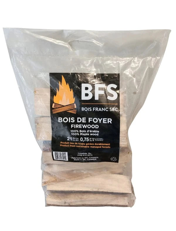 Bois Franc Sec Bois Franc Sec- Bag of logs 12” Maple 12-016 Accessory Smoker Wood Chip & Chunk