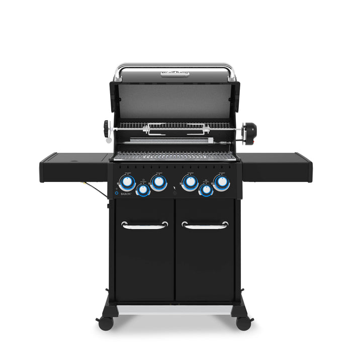 Broil King Broil King Baron 490 PRO Shadow 4-Burner Gas Grill with Rotisserie and Side Burner Freestanding Gas Grill