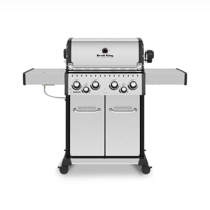 Broil King Broil King BARON S490 PRO IR BBQ with Infrared Side Burner, Rear Rotisserie Burner & Rotisserie Kit Propane / Stainless Steel 875944 Freestanding Gas Grill 062703759449