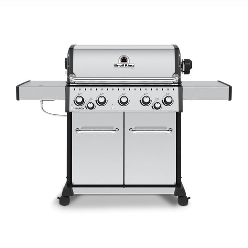 Broil King Broil King BARON S590 PRO IR BBQ with Infrared Side Burner, Rear Rotisserie Burner & Rotisserie Kit Propane / Stainless Steel 876944 Freestanding Gas Grill 062703769448