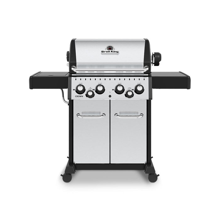 Broil King Broil King CROWN S490 BBQ with Side Burner, Rear Rotisserie Burner, Rotisserie Kit & Heavy-Duty Cast Iron Cooking Grids Freestanding Gas Grill