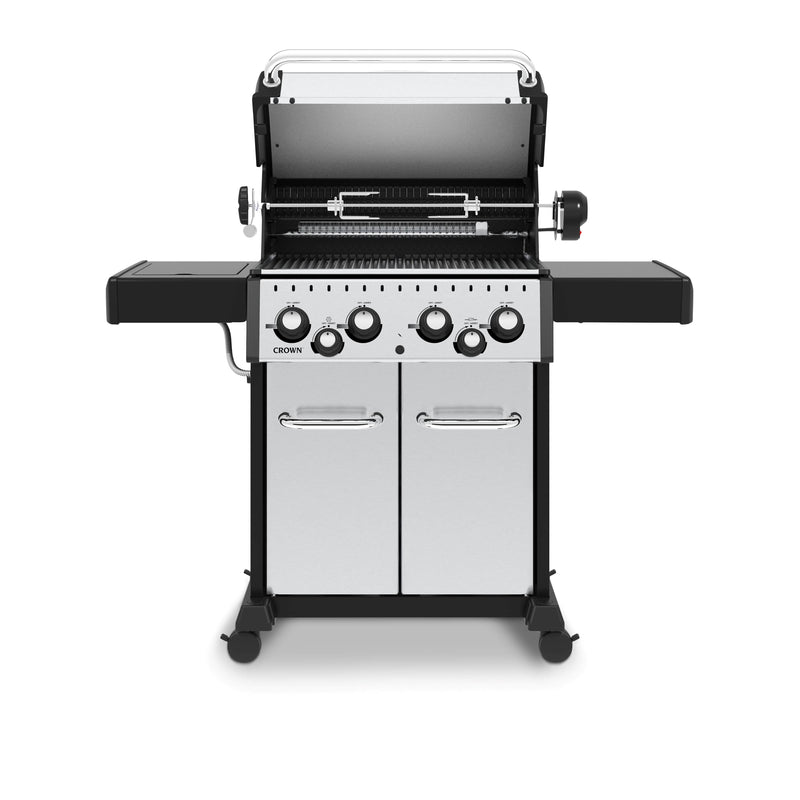 Broil King Broil King CROWN S490 BBQ with Side Burner, Rear Rotisserie Burner, Rotisserie Kit & Heavy-Duty Cast Iron Cooking Grids Freestanding Gas Grill