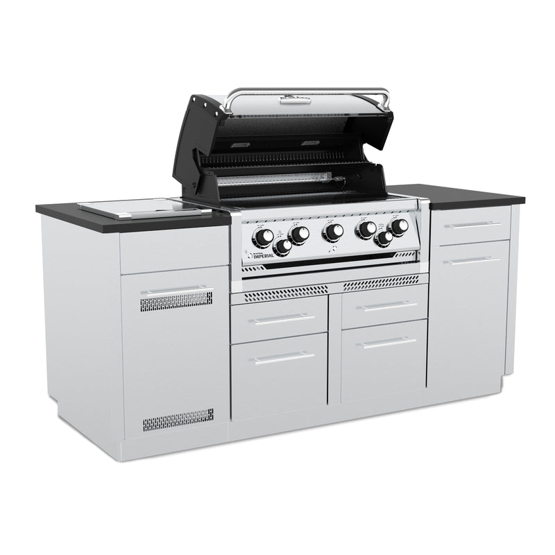 Broil King Broil King IMPERIAL S590i Grilling Center w/ Granite Counter Top, Side Burner, Rear Rotisserie Burner, & Rotisserie Kit Built-in Gas Grill