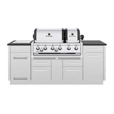 Broil King Broil King IMPERIAL S690i Grilling Center w/ Granite Counter Top, Side Burner, Rear Rotisserie Burner, & Rotisserie Kit Built-in Gas Grill