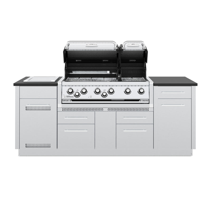 Broil King Broil King IMPERIAL S690i Grilling Center w/ Granite Counter Top, Side Burner, Rear Rotisserie Burner, & Rotisserie Kit Built-in Gas Grill