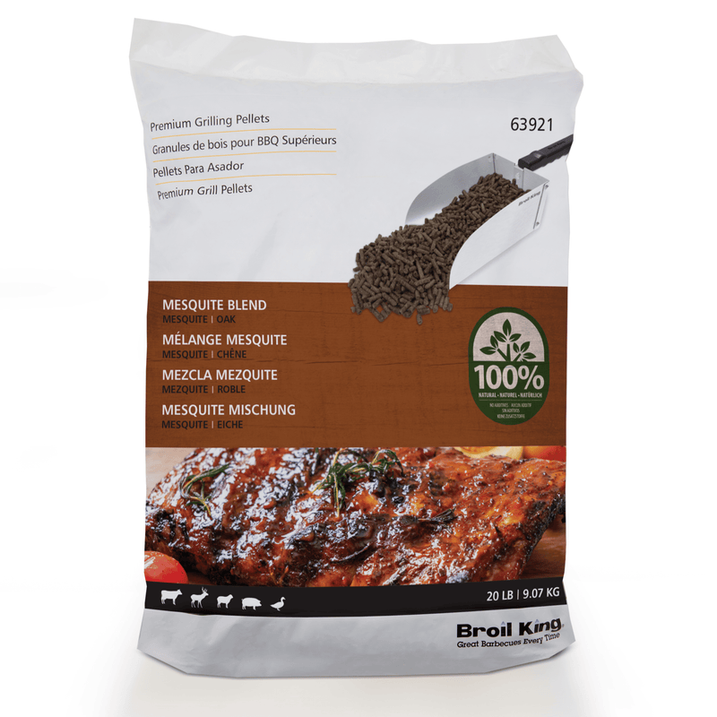 Broil King Broil King Mesquite Blend (Mesquite, Oak) Pellets 20 lb Resealable Bag 63921 Accessory Smoker Wood Chip & Chunk 060162639210
