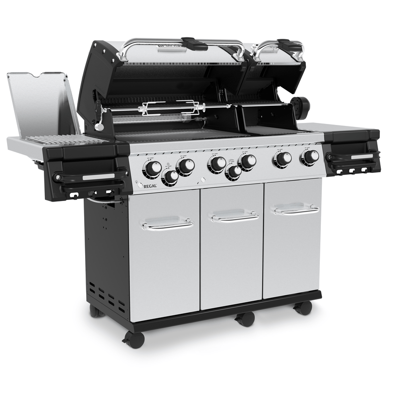 Broil King Broil King REGAL S690 PRO IR BBQ w/ Infrared Side Burner, Rear Rotisserie Burner & Rotisserie Kit Freestanding Gas Grill