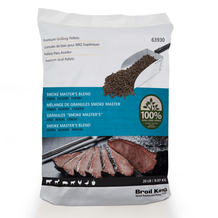 Broil King Broil King Smoke Master's Blend (Maple, Hickory, Cherry) Pellets 20 lb Resealable Bag 63930 Accessory Smoker Wood Chip & Chunk 060162639302