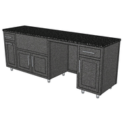 Challenger Challenger Coastal 93.125" Outdoor Kitchen Island WGRDD, Waste Bin, Grill, 24" Fridge & Drawer Door Shaker / Graphite / Silver Vein COGI-93.125-WGRDD-SHAKER-GPH-SV Outdoor Kitchen Pre-Built Bundle