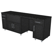 Challenger Challenger Coastal 93.125" Outdoor Kitchen Island WGRDD, Waste Bin, Grill, 24" Fridge & Drawer Door Shaker / Textured Black / Silver Vein COGI-93.125-WGRDD-SHAKER-BLK-SV Outdoor Kitchen Pre-Built Bundle