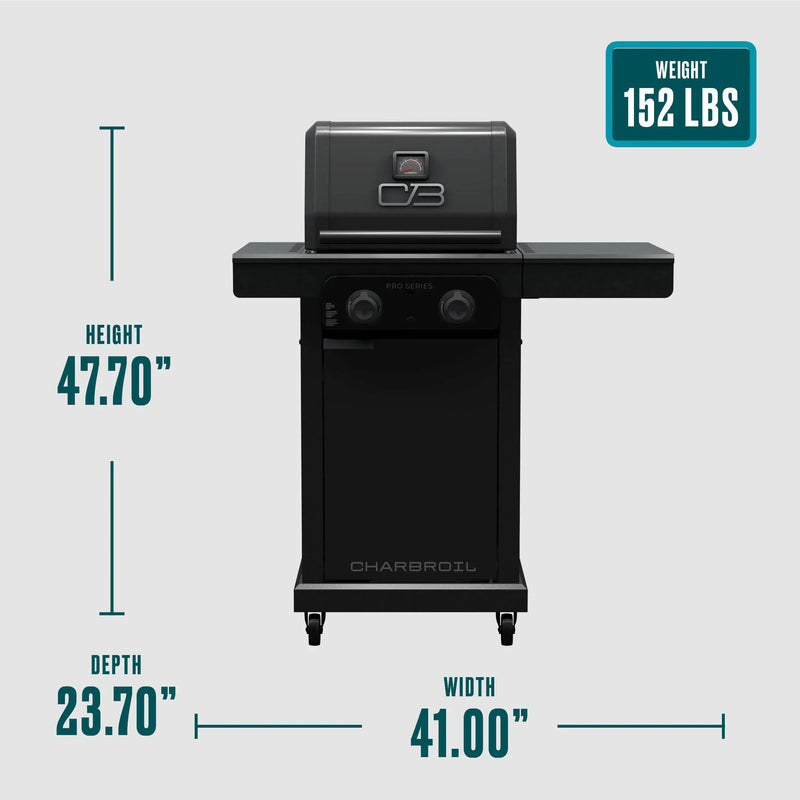 Charbroil Charbroil Pro Series 2-Burner Gas Grill and Griddle Propane / Black 463676724 Freestanding Gas Grill 047362367679