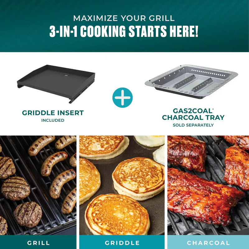 Charbroil Charbroil Pro Series 2-Burner Gas Grill and Griddle Propane / Black 463676724 Freestanding Gas Grill 047362367679
