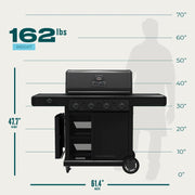 Charbroil Charbroil Pro Series 4-Burner Gas Grill with Side Burner Propane / Black 463281024 Freestanding Gas Grill
