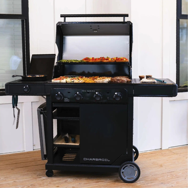 Charbroil Charbroil Pro Series 4-Burner Gas Grill with Side Burner Propane / Black 463281024 Freestanding Gas Grill