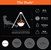 Cowboy Cauldron Cowboy Cauldron The Dude 51001-DUDE 51001-DUDE Cauldron Firepit 850010414515