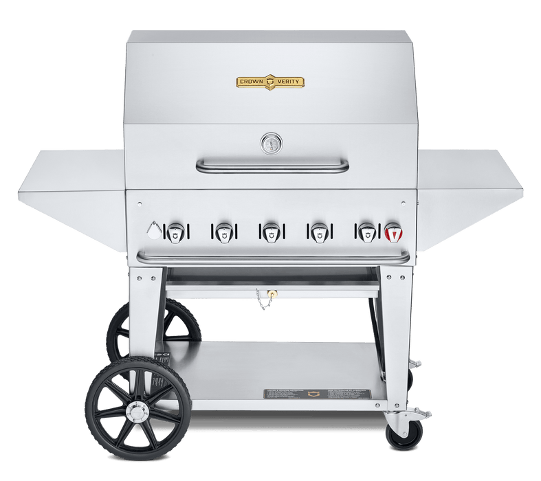 Crown Verity Crown Verity 36" Mobile Grill Pro + RollDome + 2 Shelves Package CV-MCB-36PRO Propane / Stainless Steel CV-MCB-36PRO Freestanding Gas Grill 39976507277374