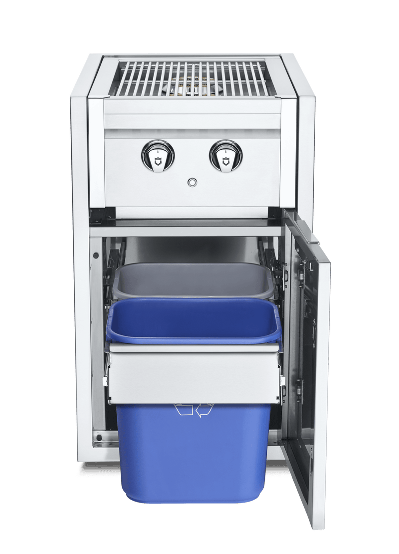 Crown Verity Crown Verity IBISC-SBNG-GH - Infinite Series Small Cabinet with Built-In Dual Side Burner & Garbage Holder IBISC-SBNG-GH Natural Gas IBISC-SBNG-GH Outdoor Kitchen Side Burner IBISC-SBNG-GH
