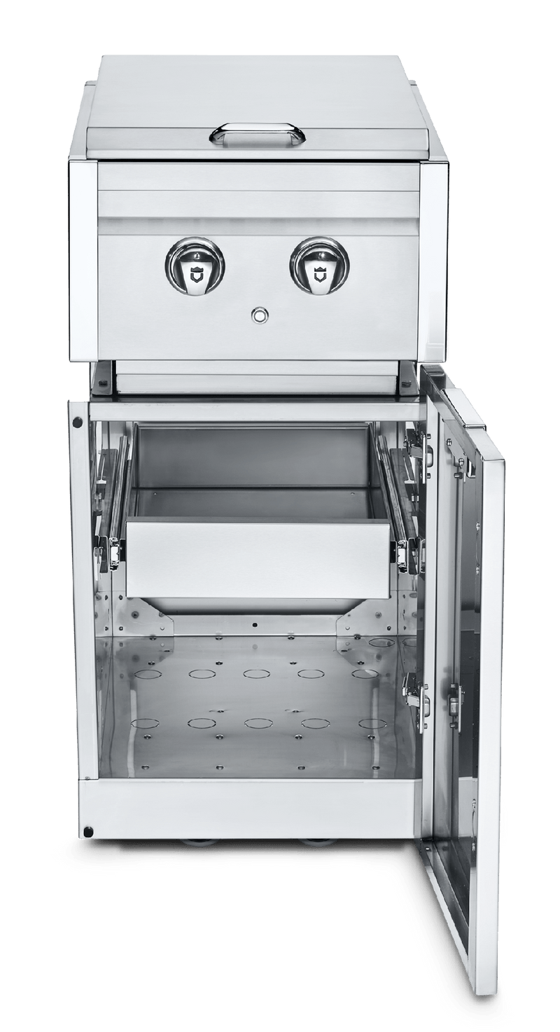 Crown Verity Crown Verity INFINITE SERIES CABINET MODULE WITH DUAL SIDE BURNER AND A SINGLE DRAWER (NG)  - Stainless Steel ICM-SBNG-1D Outdoor Kitchen Cabinets
