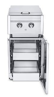 Crown Verity Crown Verity INFINITE SERIES CABINET MODULE WITH DUAL SIDE BURNER AND TWO SINGLE DRAWERS (NG)  - Stainless Steel ICM-SBNG-2D Outdoor Kitchen Cabinets
