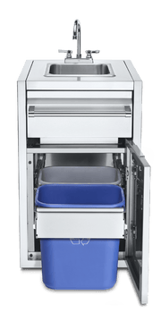 Crown Verity Crown Verity INFINITE SERIES SMALL BUILT IN CABINET WITH SINK AND GARBAGE HOLDER WITH BINS IBISC-SK-GH Outdoor Kitchen Bar & Sink