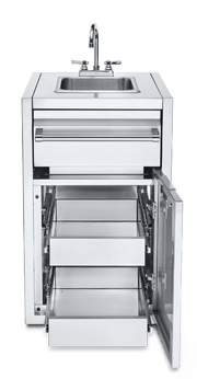 Crown Verity Crown Verity INFINITE SERIES SMALL BUILT IN CABINET WITH SINK AND TWO SINGLE DRAWERS IBISC-SK-2D Outdoor Kitchen Bar & Sink