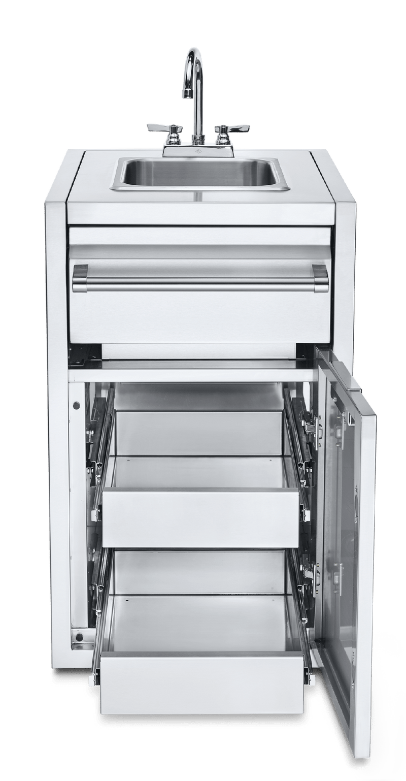 Crown Verity Crown Verity INFINITE SERIES SMALL BUILT IN CABINET WITH SINK AND TWO SINGLE DRAWERS IBISC-SK-2D Outdoor Kitchen Bar & Sink