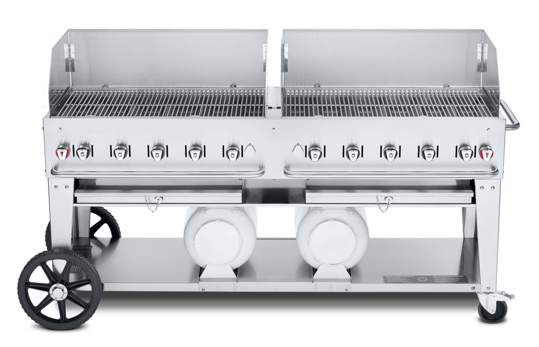 Crown Verity Crown Verity Premium Mobile Grill Club Series 72" with Windguards Propane / Stainless Steel CV-CCB-72WGP Freestanding Gas Grill CV-CCB-72WGP