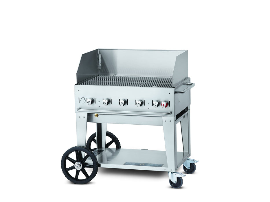 Crown Verity Crown Verity Premium Mobile Grill Professional Series Charbroiler 36 w/ Windguard CV-MCB-36WGP Freestanding Gas Grill