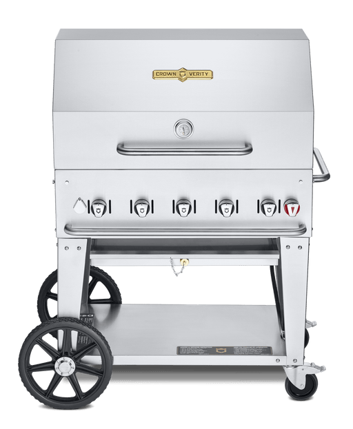 Crown Verity Crown Verity Premium Mobile Grill Professional Series Charbroiler 36" with Roll Dome CV-MCB-36RDP Propane / Stainless Steel CV-MCB-36RDP Freestanding Gas Grill CV-MCB-36RDP
